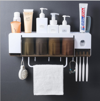 Toothbrush holder for toilet storage