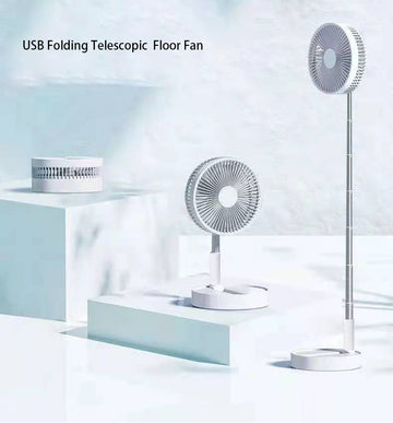 Home Desktop Telescopic Folding Electric Fan Convenient USB Charging Floor Silent Electric Fan